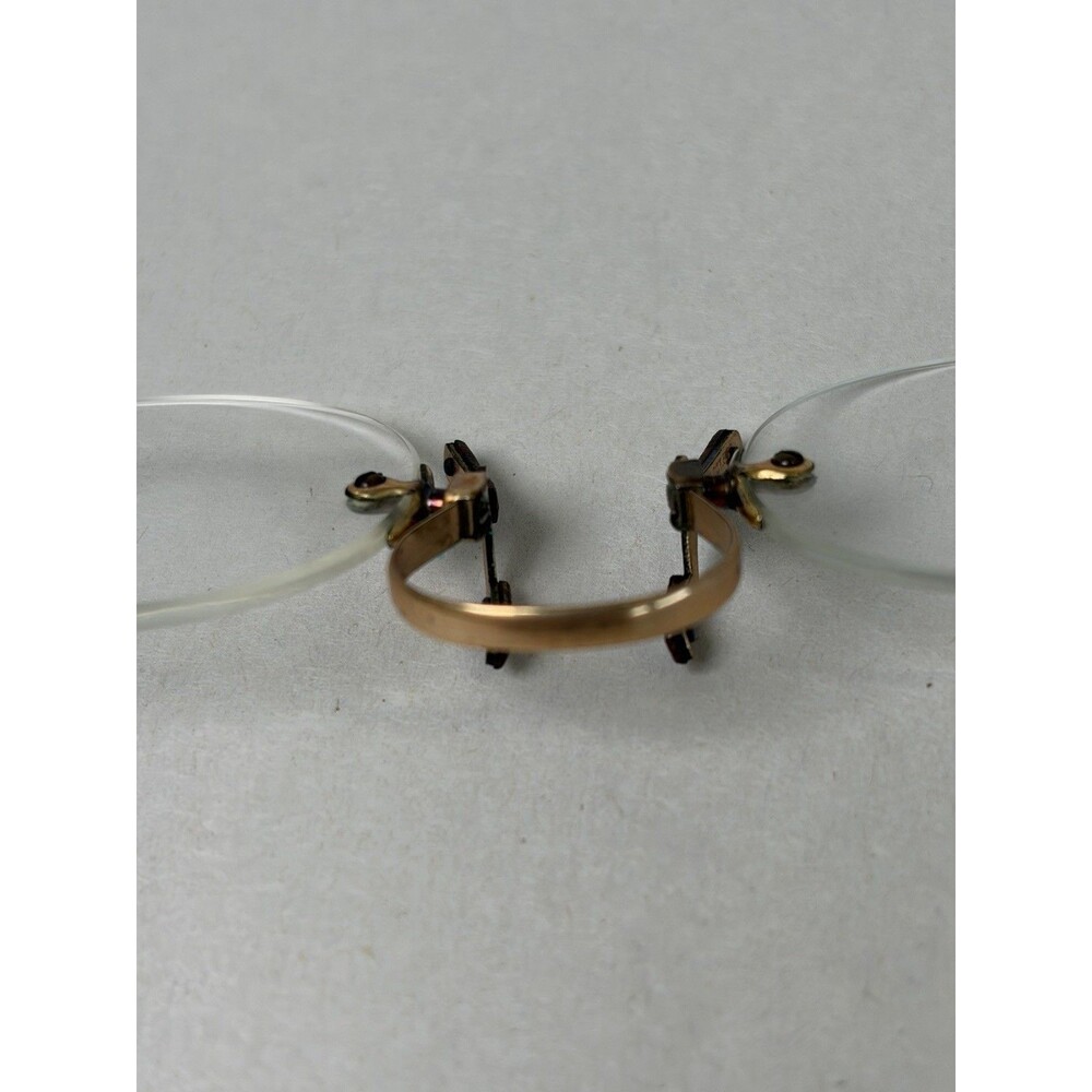 Antique Spring Bridge Pince Nez Glasses 1930s Rimless Gold Filled? - Picture 5 of 13
